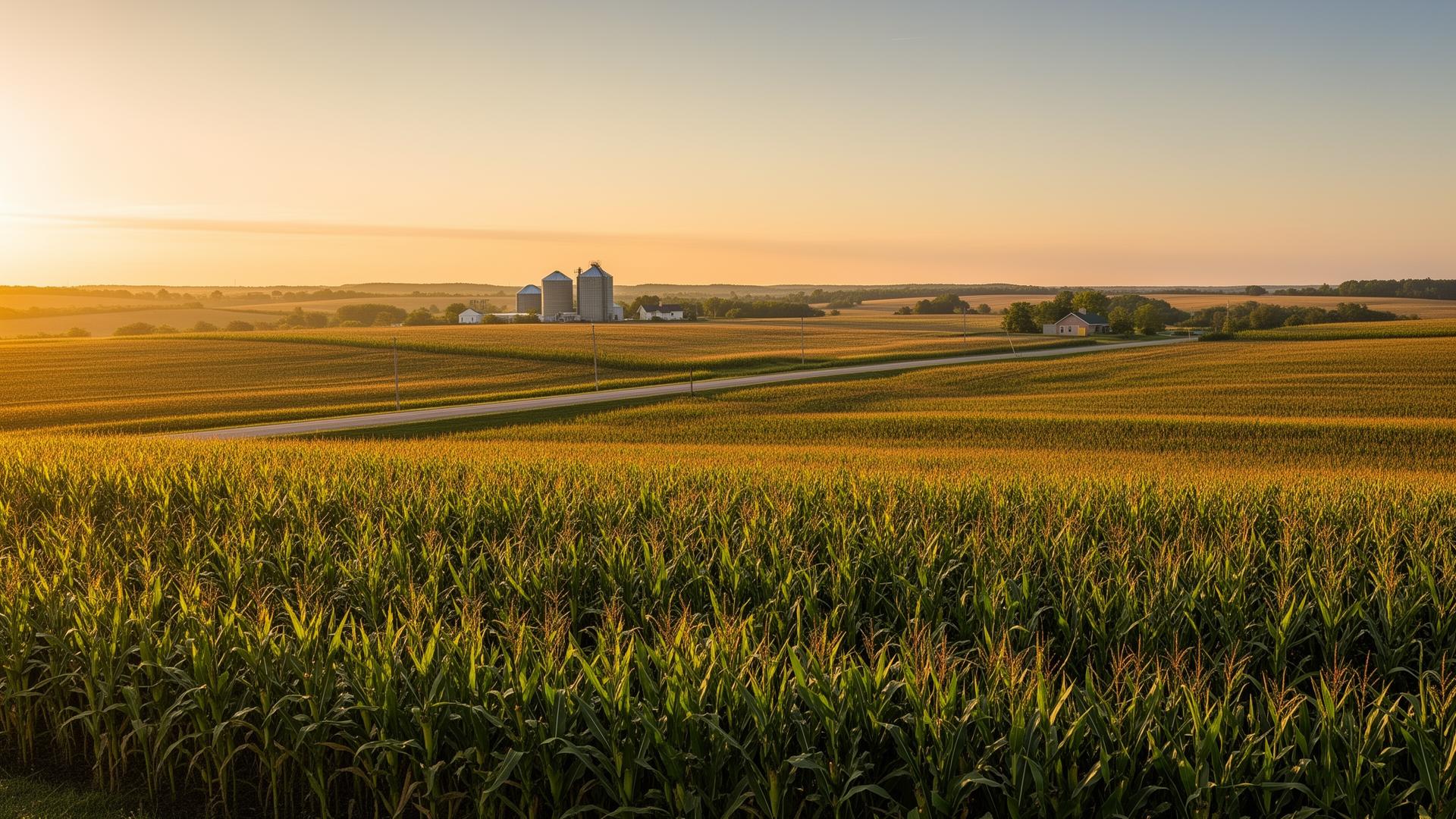 Rural Chatham-Kent farmland at golden hour