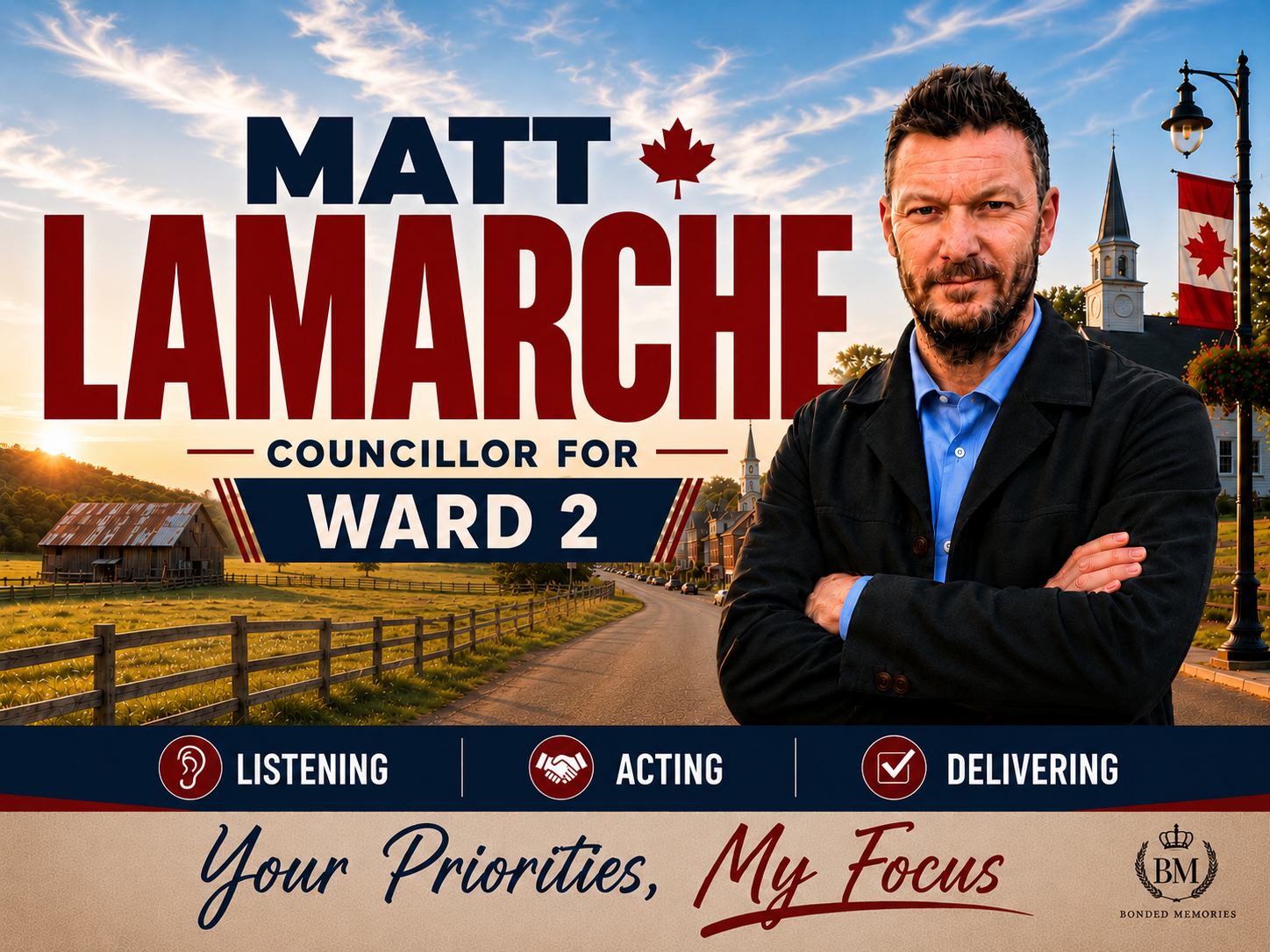 Matt Lamarche for Ward 2 campaign lawn sign